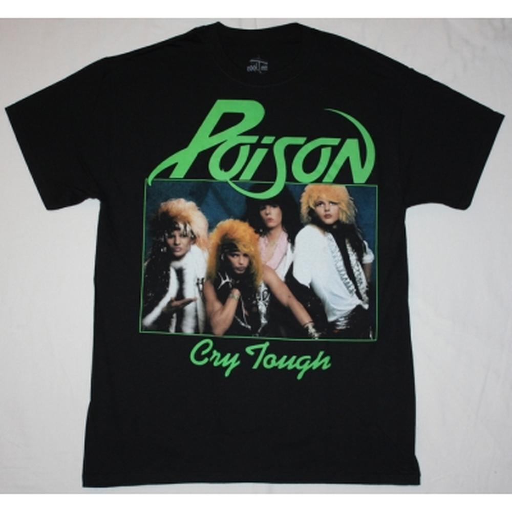 Poison 86 Cry Tough Glam Hair Rock New Black Band T-Shirt